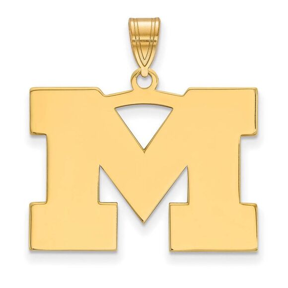 10k Yellow Gold U. of Michigan Large Initial M Pendant